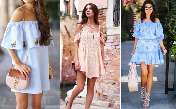 Літні сукні з відкритими плечима: модні тенденції, новинки, фото