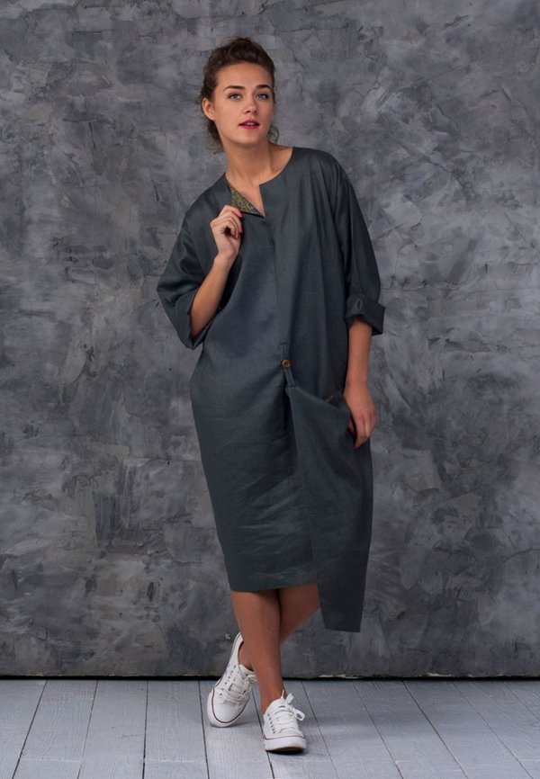 Плаття з льону для повних жінок: стильні фасони, модні тенденції, новинки, фото