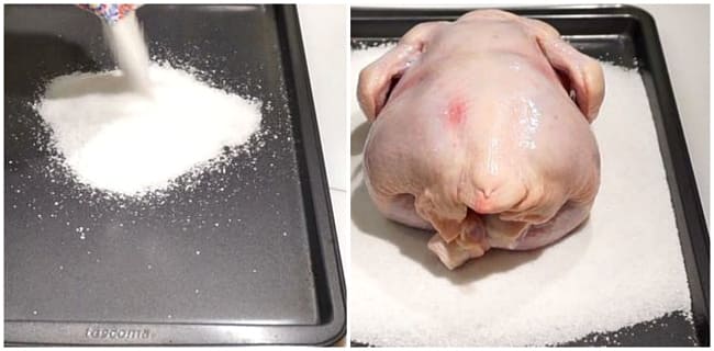 Курка на солі запечена в духовці