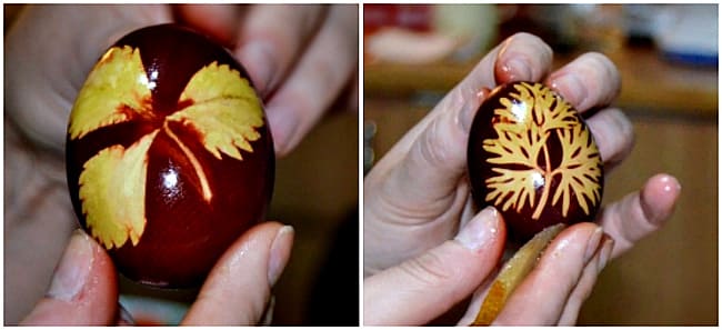 Як красиво пофарбувати яйця в цибулинні з малюнком (візерунком)?