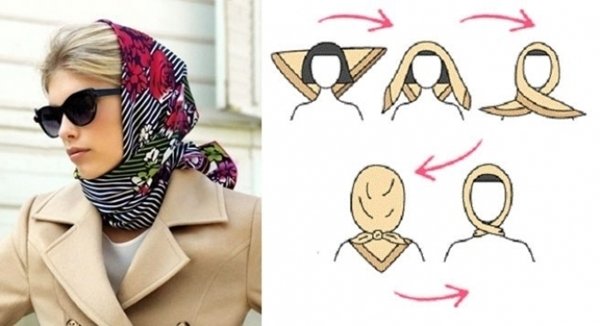 Як завязати хустку на голові різними способами влітку: покроково, фото модних луків