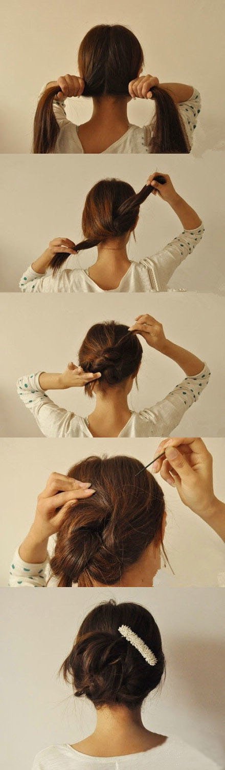 Недбалий пучок на середні волосся своїми руками: як зробити, фото покроково