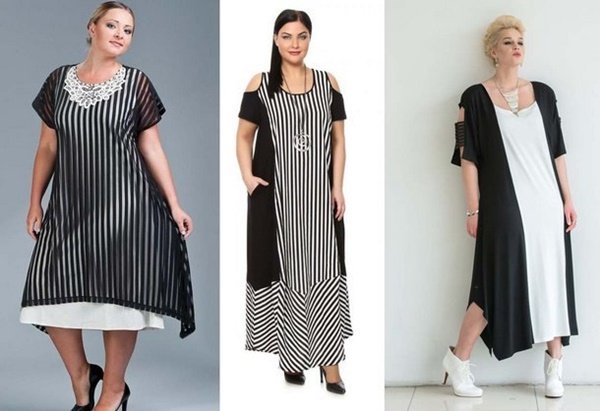 Плаття в смужку для повних жінок: фото, модні тенденції, вдалі фасони