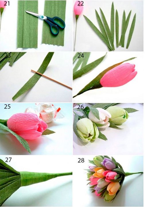 8 простих і реалістичних тюльпанів своїми руками