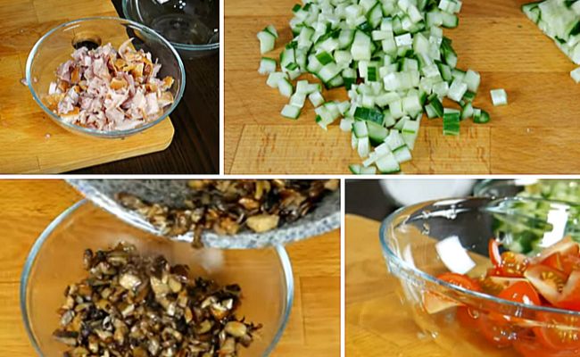 Салати з куркою і грибами — просто і смачно!