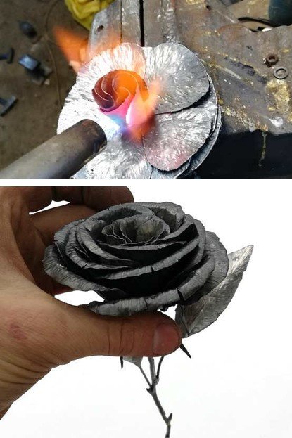 Чарівна троянда з металу своїми руками